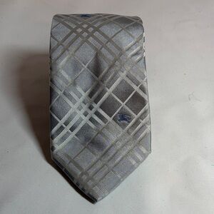 Burberry Silver Silk Tie